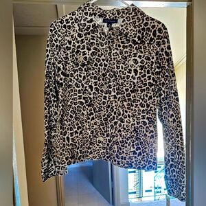 Charter Club Cheetah print button up Jacket, new, tags on